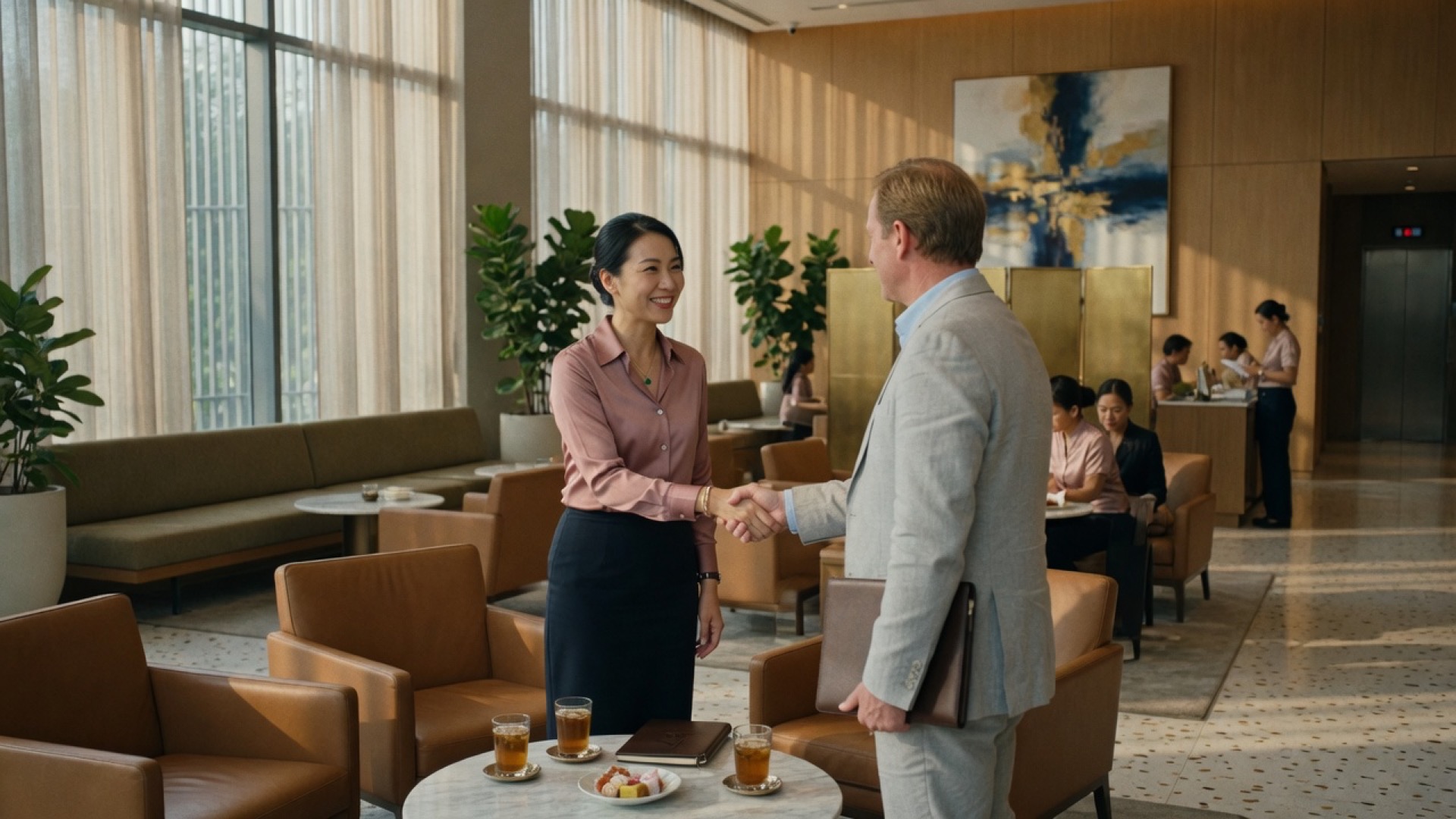 Business Development Executive workplace scene in Thailand - cinematic documentary office photo